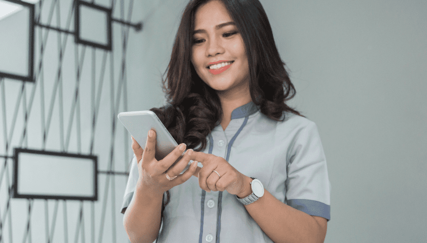 Nurse on her phone