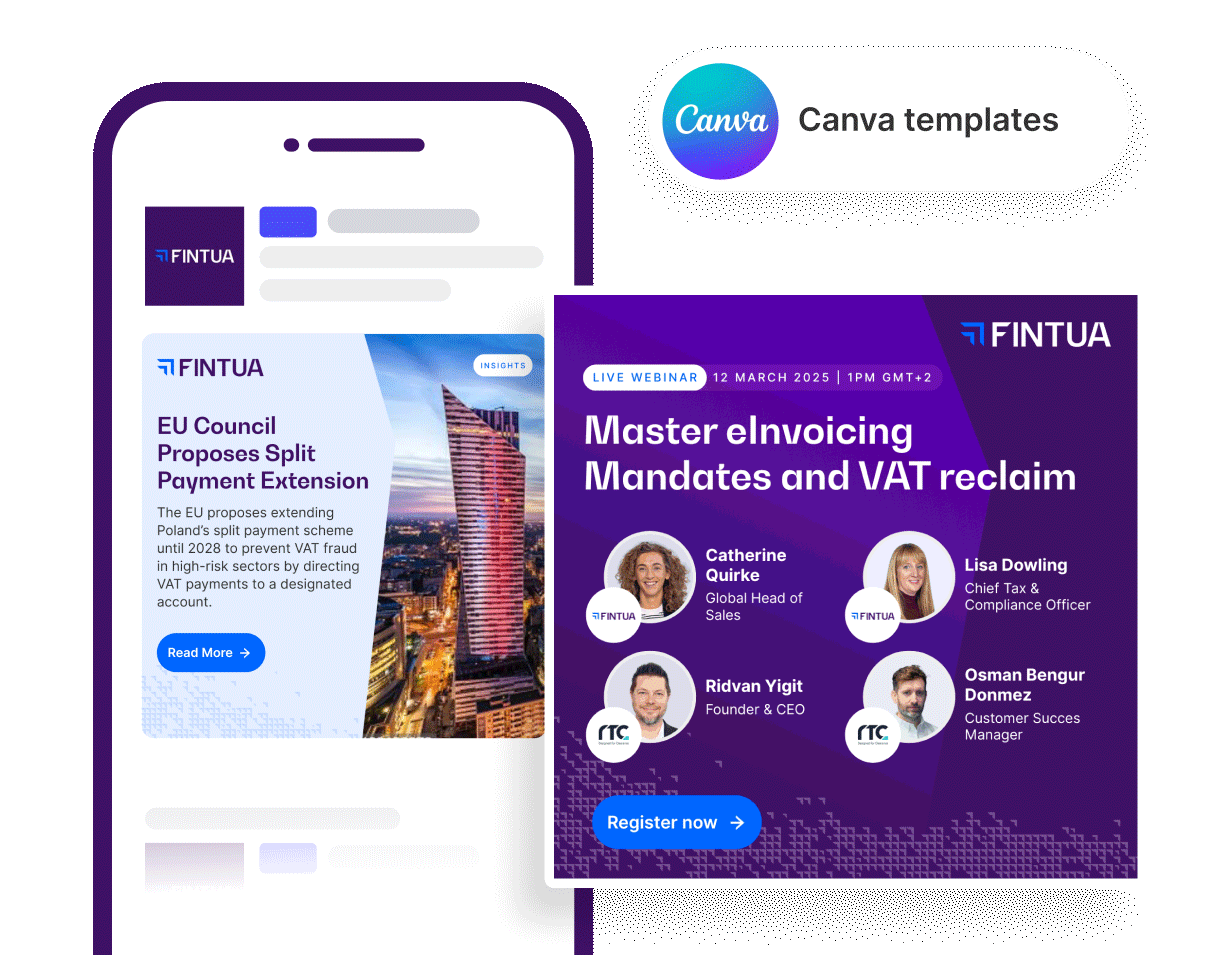Social media template examples using Canva